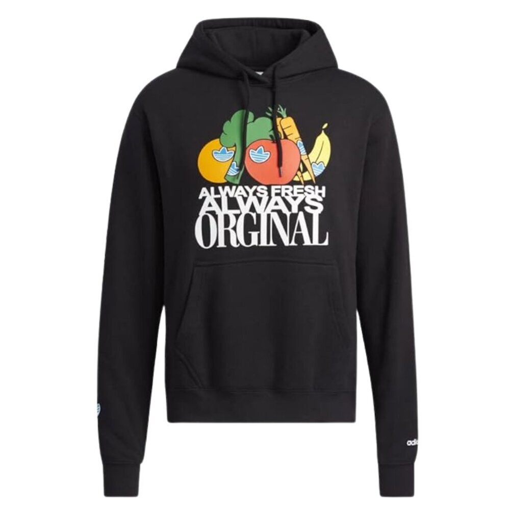 ADIDAS Always Fresh Always Original Hoodie Men M Black Retro Fruits Graphic Unis